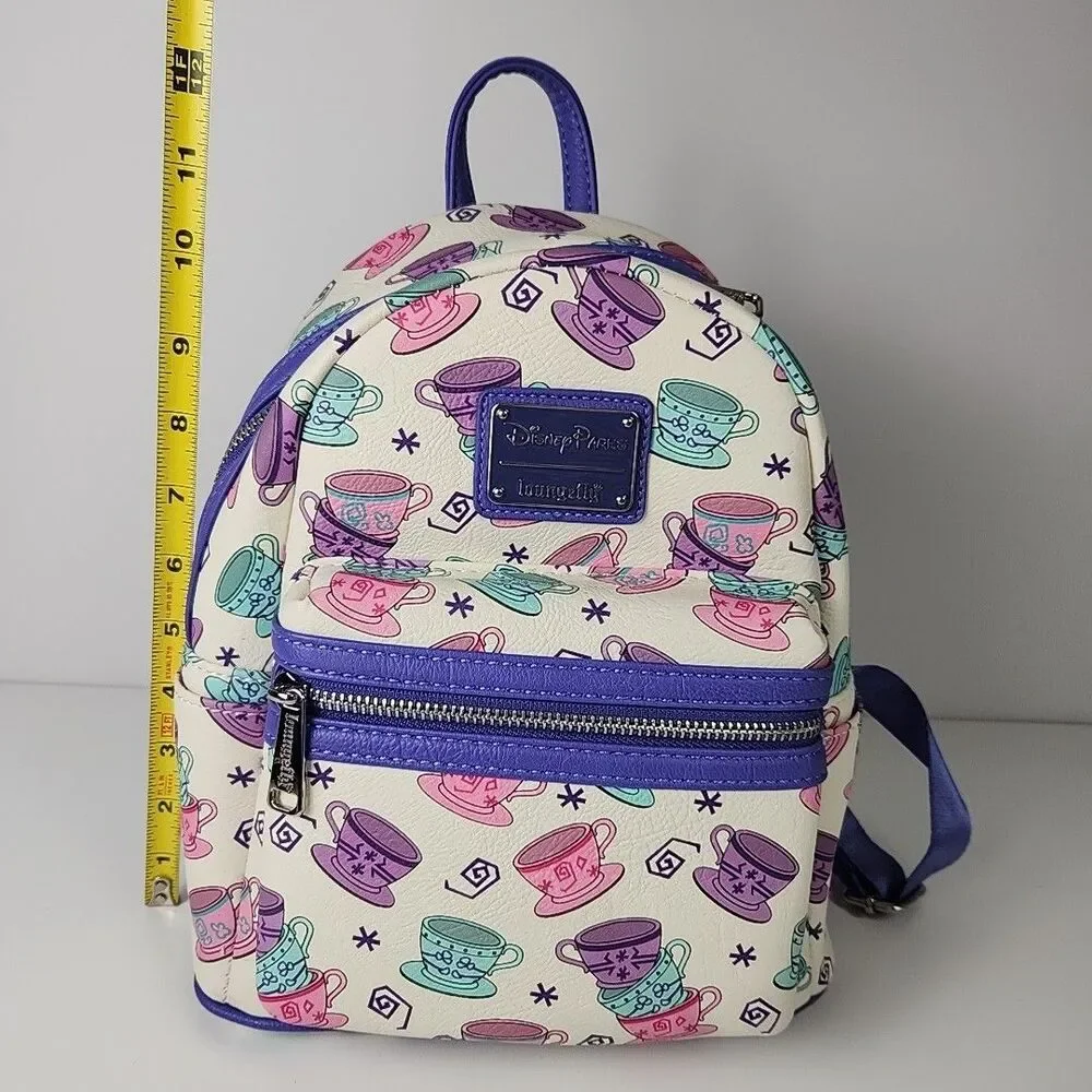 Disney Parks Loungefly Alice in Wonderland Mad Tea Party Teacups Mini Backpack - Picture 12 of 12